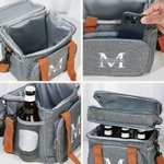 Personalized Initial Monogram Multi-Compartment Waterproof Golf Cooler Insulated Bag with Shoulder Strap and Name Birthday Gift for Men Golf Lovers