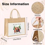Personalized Christmas Snowflake Cartoon Character Large Jute Tote Bag with Name and Title Christmas Gift for Women Family