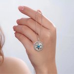 Personalised Hexagram Guardian Energy Coin Medal Necklace with Birthstone Dainty Family Jewellery Birthday Anniversary Gift for Women Men