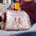 Personalized Retro Floral Butterfly 2-5 Back View Characters Throw Pillow Cover with Name Home Decor Birthday Gift for Friends Girls Women