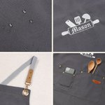 Personalized Embroidered Baking Themed Pattern Multicolor Adjustable Canvas Chef Apron with Pockets and Text Gift for Cooking Baking Lovers