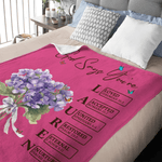 Personalized Birth Flower God Says You Are Soft Throw Blanket with Name Home Decor Inspirational Birthday Baptism Christmas Gift for Women Christians