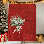 Personalized Birth Flower God Says You Are Soft Throw Blanket with Name Home Decor Inspirational Birthday Baptism Christmas Gift for Women Christians