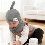 Personalized Name  Soft Baby Scarf Hat Set Accessory Winter Essential Birthday Gift for Newborns