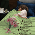 Personalized Birth Flower God Says You Are Soft Throw Blanket with Name Home Decor Inspirational Birthday Baptism Christmas Gift for Women Christians