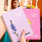 Personalised Classic Birth Flower 2026 Planner A5 Spiral Notebook with Weekly Monthly Planning Pages Daily Use Birthday Gift for Family Friends