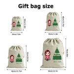 Personalized Cute Cartoon Character Christmas Tree Drawstring Gift Bag with Text and Name Christmas Gift for Kids Family Friends