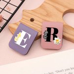 Personalised Birth Flower Magnetic PU Leather Bookmark Clip with Name and Initial Birthday Appreciate Gift for Book Lovers Bookworms