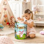 Personalised Cute Forest Animal Waterproof Laundry Storage Basket with Name and Handle Birthday Housewarming Gift for Kids