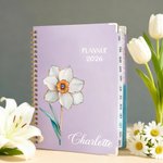 Personalised Classic Birth Flower 2026 Planner A5 Spiral Notebook with Weekly Monthly Planning Pages Daily Use Birthday Gift for Family Friends