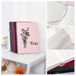 Personalised Pink Bow Birth Flower Bouquet Notebook with Name and Lined Pages Writing Accessory Daily Use Birthday Gift for Moms Women