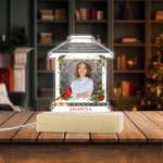 Personalized Wreath Photo House Shape Acrylic LED Night Light with Name and Wooden Base Memorial Sympathy Keepsake Gift for Loss of Loved One