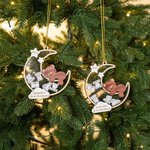 Personalized Moon Shaker Bear Baby Frist Christmas Ornament with Name Room Decoration Christmas Gift for Girl Boy Parents