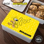 Personalized Cute Long-Tailed Leopard Marsupilami Food Grade Metal Biscuit Tin Box with Name Birthday Christmas Gift for Kids | Callie × Marsupilami®