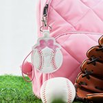 Ricamo personalizzato in pelle PU Softball Baseball Bag Tag Portachiavi con nome e numero Regalo di compleanno della squadra per gli allenatori amanti dello sport