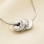 Personalized Zircon Multiple Circle Necklace with Name Dainty Jewellery Anniversary Birthday Gift for Girl Woman
