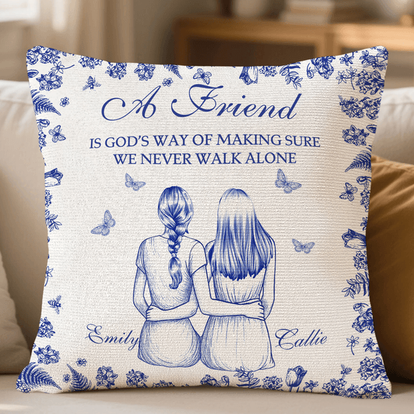 Personalized Retro Floral Butterfly 2-5 Back View Characters Throw Pillow Cover with Name Home Decor Birthday Gift for Friends Girls Women