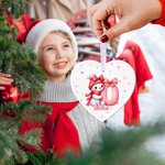 Personalized Cute Cartoon Santa Hat Snowman Initial Christmas Ornament with Name Christmas Gift for Friends Family