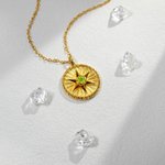 Personalised Hexagram Guardian Energy Coin Medal Necklace with Birthstone Dainty Family Jewellery Birthday Anniversary Gift for Women Men