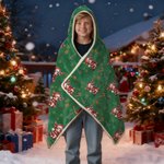 Gorro de Papá Noel de Navidad personalizado Manta con capucha suave de animal con nombre Regalo de cumpleaños de Navidad para niños Niñas