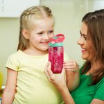 Personalizada Multicolor Flor de Nacimiento 16 oz Kid Botella de Agua con Pajita Back To School Accesorios al aire libre Regalo para Niños