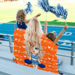 Personalized Multicolor Cartoon Cheerleading Girl Soft Throw Blanket with Heart and Name Home Decor Birthday Gift for Cheerleaders