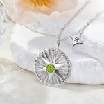 Personalised Hexagram Guardian Energy Coin Medal Necklace with Birthstone and Initial Dainty Family Jewellery Birthday Anniversary Gift for Women Men