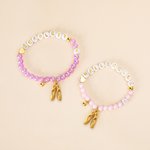 Personalised Ballet Shoe Charm Bead Bracelet with Name Birthday Dance Jewellery Gift for Girls Ballet Lovers