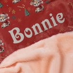 Gorro de Papá Noel de Navidad personalizado Manta con capucha suave de animal con nombre Regalo de cumpleaños de Navidad para niños Niñas