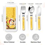 Personalized Cartoon Animal Christmas Tree Santa Hat Food-Grade Kid's Fork Spoon Knife 3 Pcs Cutlery Set with Name Daily Use Christmas Gift for Kids