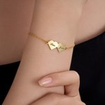 Pulsera personalizada con 1 a 4 nombres grabados y corazones regalo de aniversario de boda y Día de la Madre para ella