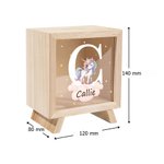 Hucha de madera transparente personalizada con animales del bosque nombre e iniciales regalo de cumpleaños y Día del Niño para niños y niñas