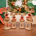 Personlig rödnosig ren träborddekoration med namn familje julfest dekoration perfekt julklapp för barn och familj