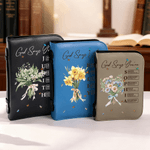 Livre de poche en cuir PU personnalisé avec nom, anniversaire, baptême, bouquet de fleurs de naissance multicolore pour femmes chrétiennes
