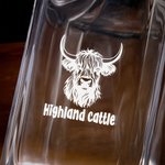 Personalized Highland Cow Whiskey Decanter with Text Bar Accessory Birthday Gift for Men Whiskey Lovers