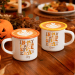 Personalized In My Pumpkin Spice Era 12 oz Enamel Mug with Name Thanksgiving Day Birthday Gift for Family Kids