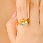 Personalized Cute Boy Girl Charm Heart-Shaped Birthstone Ring Mother's Day Birthday Anniversary Gift for Mother Grandmother