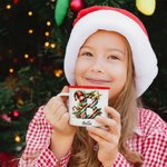 Personalized Cute Elf and Candy Style Initial 12 oz Enamel Mug with Name Home Decoration Christmas Gift for Boys Girls