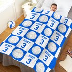 Personalized Badminton Volleyball Sport Check Soft Throw Blanket with Name and Number Home Decor Christmas Gift for Sport Lovers