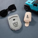 Personalisierter PU-Leder Multifunktionaler Monogramm Auto Magnetischer Clip Sonnenbrillenhalter Alltäglich Geburtstag Geschenk für Autobesitzer