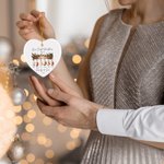 Personalised Our First Christmas Heart Ceramic Christmas Ornament with 1-6 Festival Stockings and Names Christmas Tree Decor Gift for Kids Family