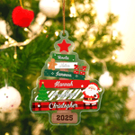 Personlig julgransjultomte akrylprydnad med 1-8 namn Hem träddekoration julklapp för familjen
