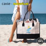 Personalised Cartoon Long-Tailed Leopard Marsupilami Large Tote Bag with Name Travel Essentials Birthday Gift for Her  | Callie × Marsupilami®