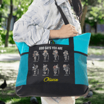 Personalized God Says Bible Verse Floral Tote Bag with Name Travel Essentials Birthday Anniversary Gift for Christian Women