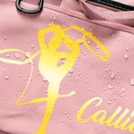 Silhouette de gymnastique rythmique personnalisée Sac de voyage imperméable avec nom Accessoire de voyage Cadeau d'anniversaire pour les amateurs de gymnastique