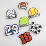 Personalized Acrylic Baseball Softball Soccer Sports Name Number Bag Charm Accessories for Bogg Sports Team Birthday Gift for Sport Lovers