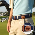 Personalized Initial Hole Free Elastic Woven Belt with Name Daily Wear Birthday Gift for Men Father