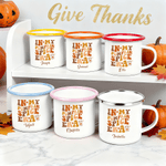 Personalized In My Pumpkin Spice Era 12 oz Enamel Mug with Name Thanksgiving Day Birthday Gift for Family Kids
