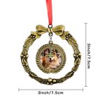 Personalized Bow Wreath Photo Christmas Ornament Tree Decor Christmas Gift for Family Friend