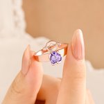 Personalized Cute Boy Girl Charm Heart-Shaped Birthstone Ring Mother's Day Birthday Anniversary Gift for Mother Grandmother